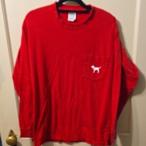 PINK Victoria's Secret Red Top, Sz Small